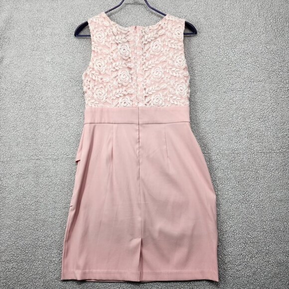 Connected Apparel Dress Womens 10 Double Layer Lace Dress Sleeveless Rear Zip - Picture 9 of 12